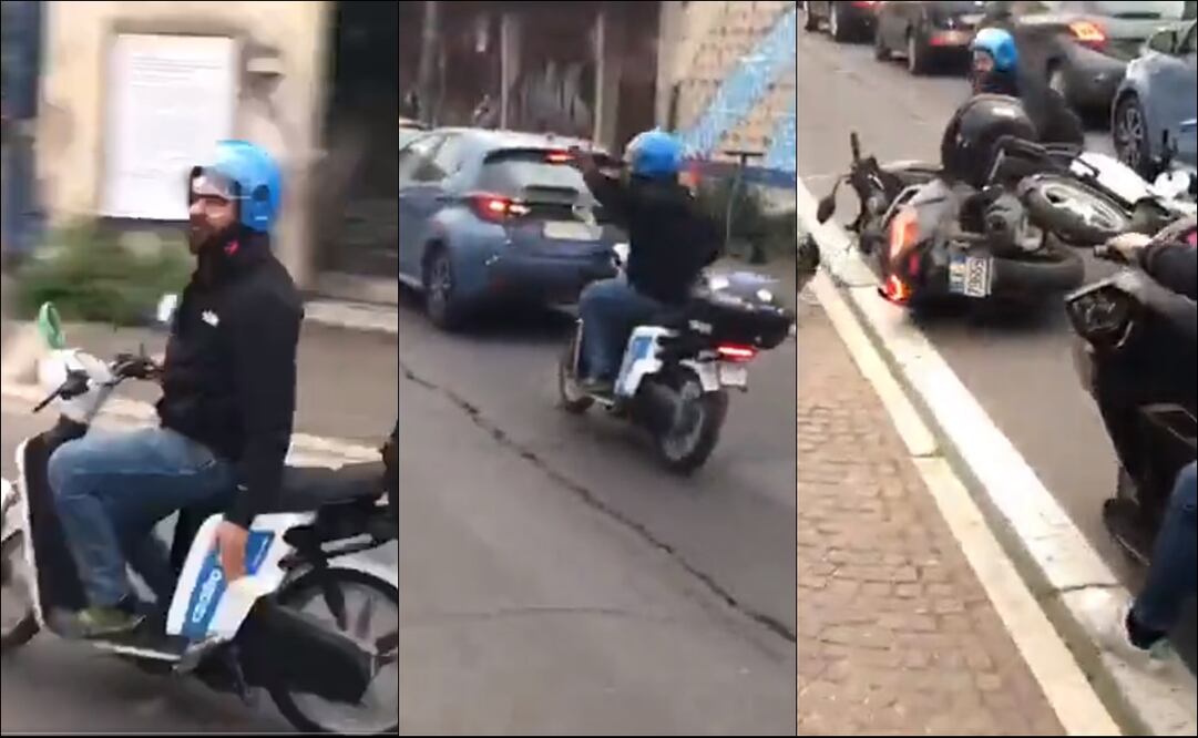 EL AFICIONADO SE ESTRELLÓ CON UN AUTO EN LAS CALLES DE ROMA - FOTO: ESPECIAL