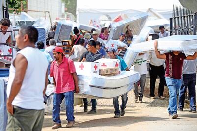 Cruz Roja da apoyo a damnificados por sismos del 19-S