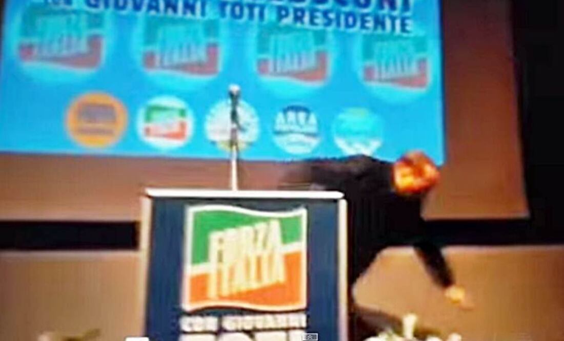 El incidente se produjo durante la apertura de la campaña electoral del candidato de Forza Italia para las elecciones regionales en la región de Liguria (Foto: Especial)
