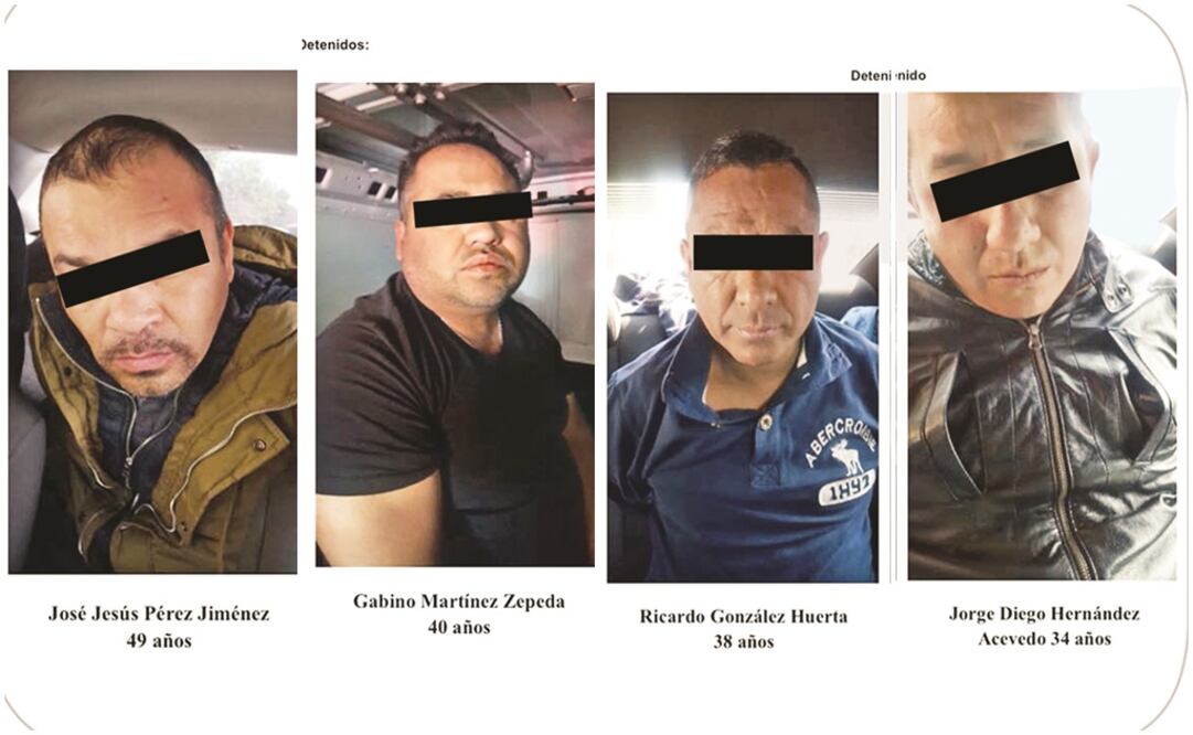 Al revisar los archivos de seguridad, los hombres arrestados de 40 y 49 años tienen antecedentes por robo, el último también por homicidio calificado. (ESPECIAL)