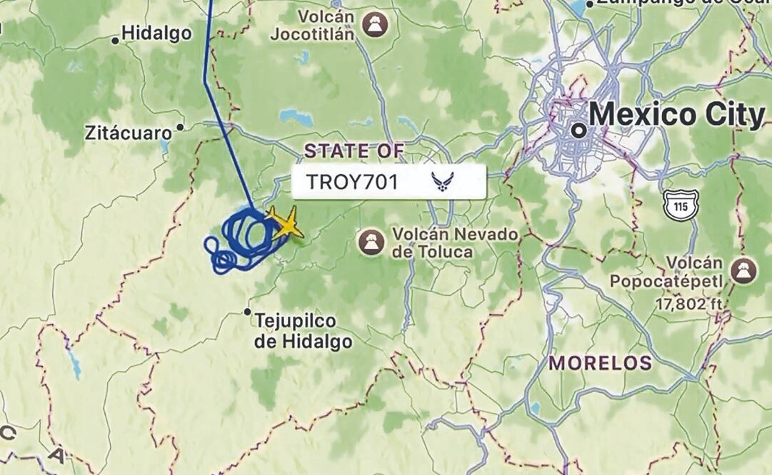 El dron estadounidense realizó un sobrevuelo en la zona de Valle de Bravo, en el Estado de México, donde hizo varios círculos. Archivo El Universal