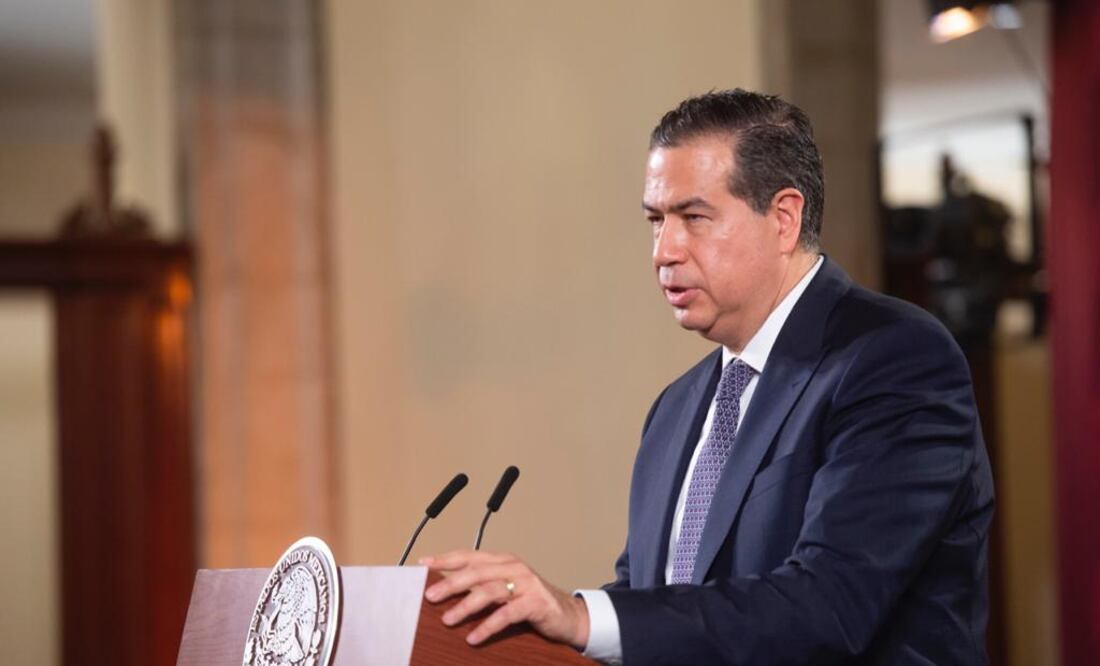 El subsecretario de Seguridad, Ricardo Mejía, explicó que las detenciones de los presuntos autores intelectuales y materiales de Margarito Martínez derivaron de diferentes cateos que se realizaron en Tijuana. Foto: Presidencia