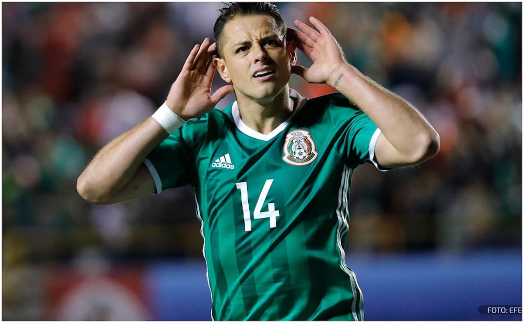 Javier Hernández con Selección Mexicana festejando un gol / FOTO: EFE