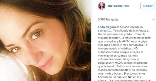 "Ya saliendo de la influenza", comparte Andrea Legarreta