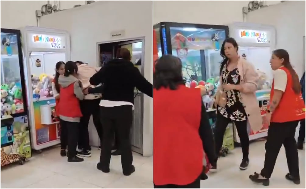 Luego de retirar todos los artículos que la mujer portaba entre la ropa, las trabajadoras de Soriana la soltaron y la dejaron salir de la sucursal, donde ya esperaba la policía. Foto: X