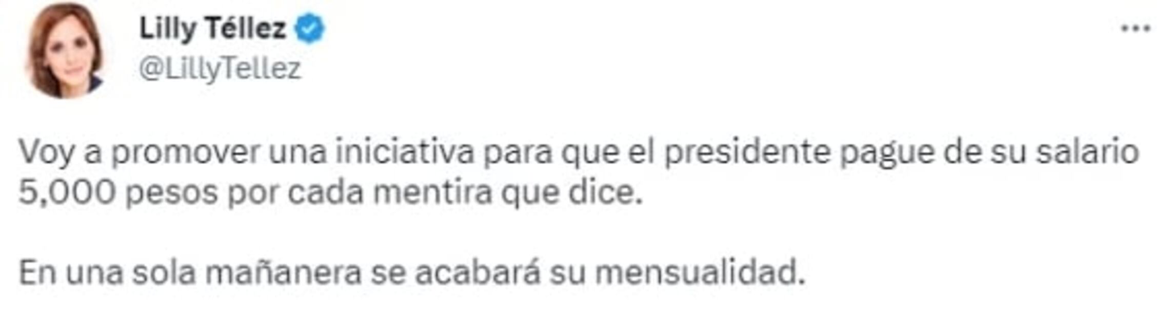 Lilly Téllez: Voy a promover que AMLO pague 5 mil pesos por cada mentira que diga