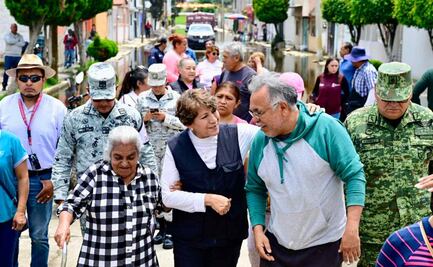 Delfina Gómez supervisa obras del Colector Solidaridad en Chalco para terminar con inundaciones