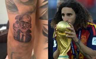 Marc Cucurella cumple su promesa y se tatúa a Luis de la Fuente tras ganar el Mundial 2026