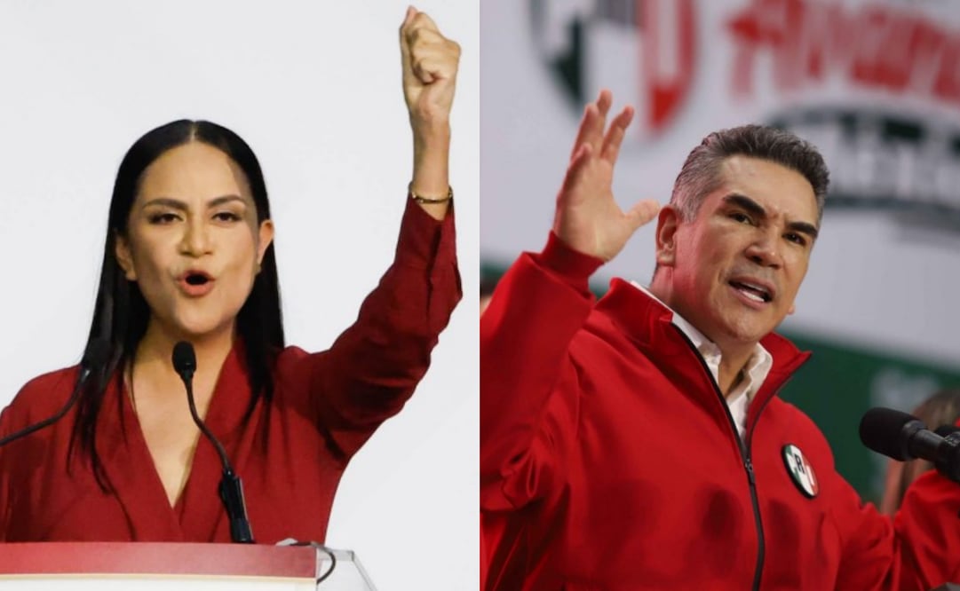 El dirigenta nacional de Morena, Ariadna Montiel, y el dirigente del PRI, Alejandro Moreno. Fotos: Diego Simón Sánchez / EL UNIVERSAL y Graciela López / CUARTOSCURO