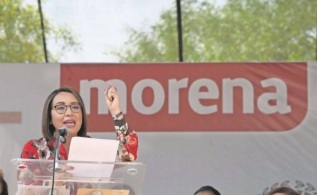 La legisladora local de Morena, Azucena Cisneros Coss, rindió su informe legislativo. Foto: Especial