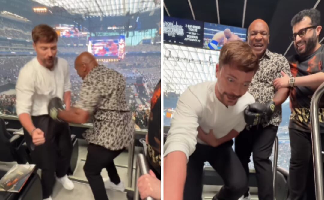 Antes del enfrentamiento Canelo vs Crawford, el famoso youtuber recibió un golpe en el abdomen por parte del excampeón, Mike Tyson. Foto: Instagram @mrbeast