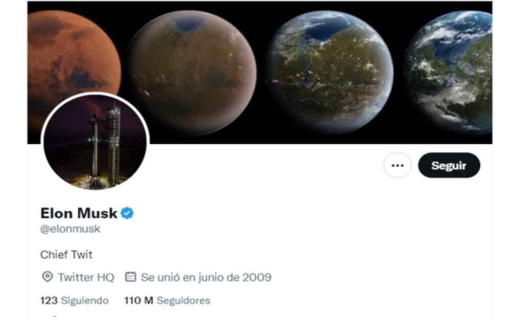 ​​​​​​​Elon Musk cambia su perfil de Twitter a dos días de que venza plazo para adquirir la red social