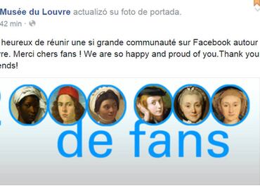 El Louvre reúne dos millones de fans en Facebook