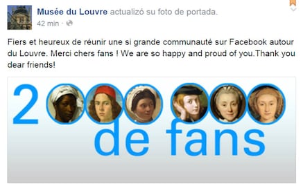 El Louvre reúne dos millones de fans en Facebook