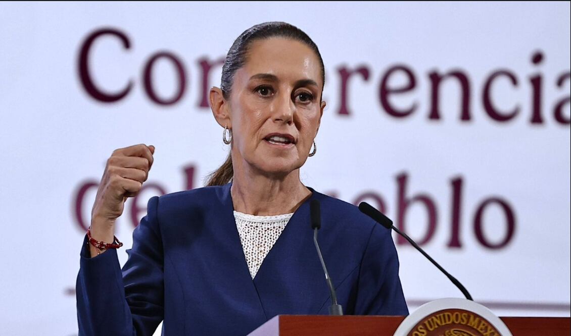 La presidenta Claudia Sheinbaum en la mañanera del 29 de mayo de 2025. Foto: Berenice Fregoso/EL UNIVERSAL