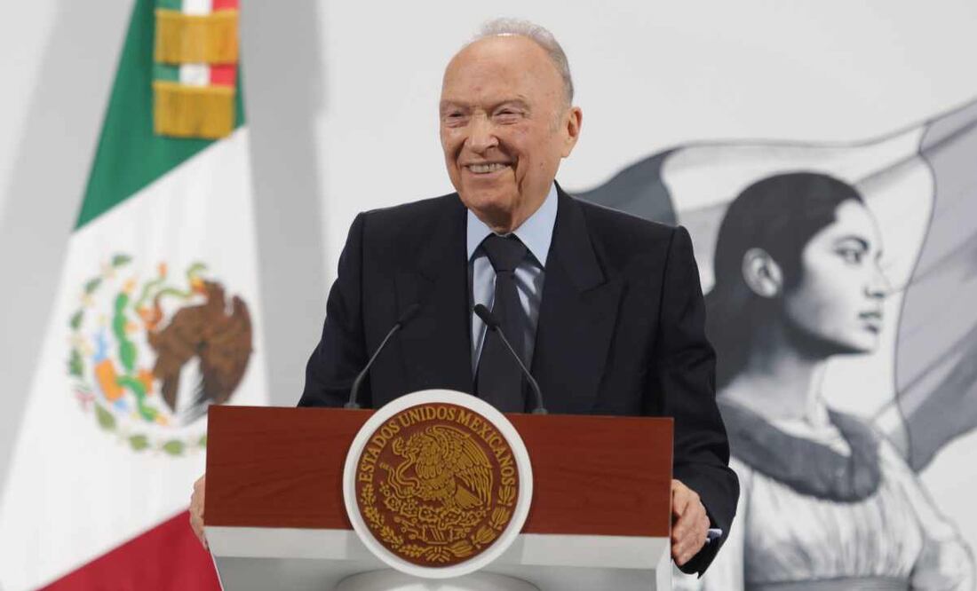 Alejandro Gertz Manero, titular de la FGR, durante la mañanera de este 8 de julio del 2025. Foto: Carlos Mejía / EL UNIVERSAL.