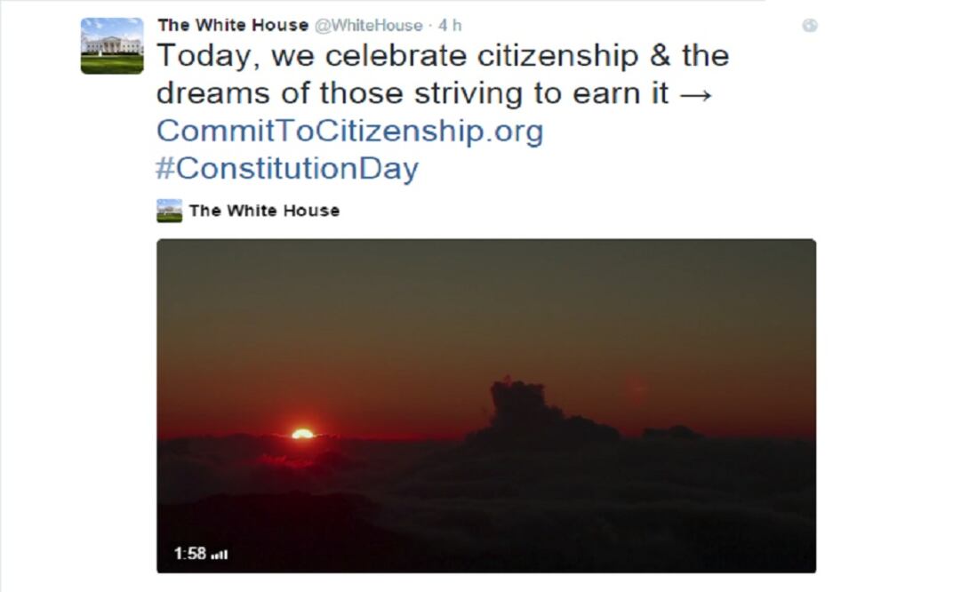 (Taken from Twitter @WhiteHouse)