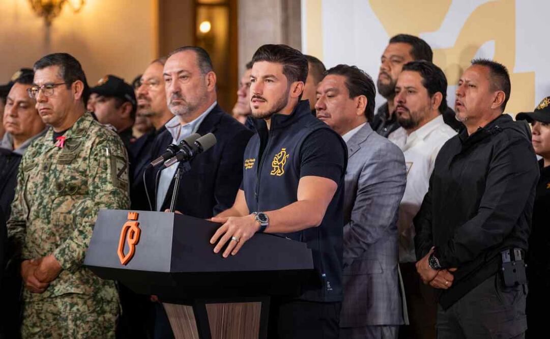 Samuel García, gobernador de Nuevo León, al cierre de la Mesa de Seguridad / Foto: Especial