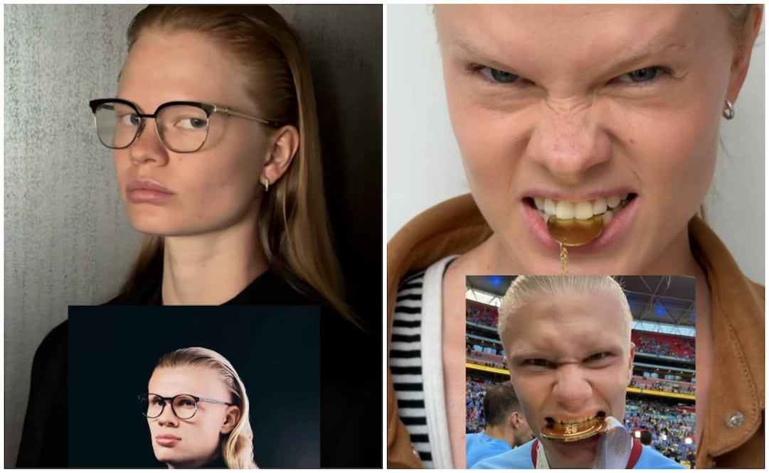 La modelo Anastasia Kostromitina recreando momentos del futbolista Erling Haaland.
Instagram nas__kos
