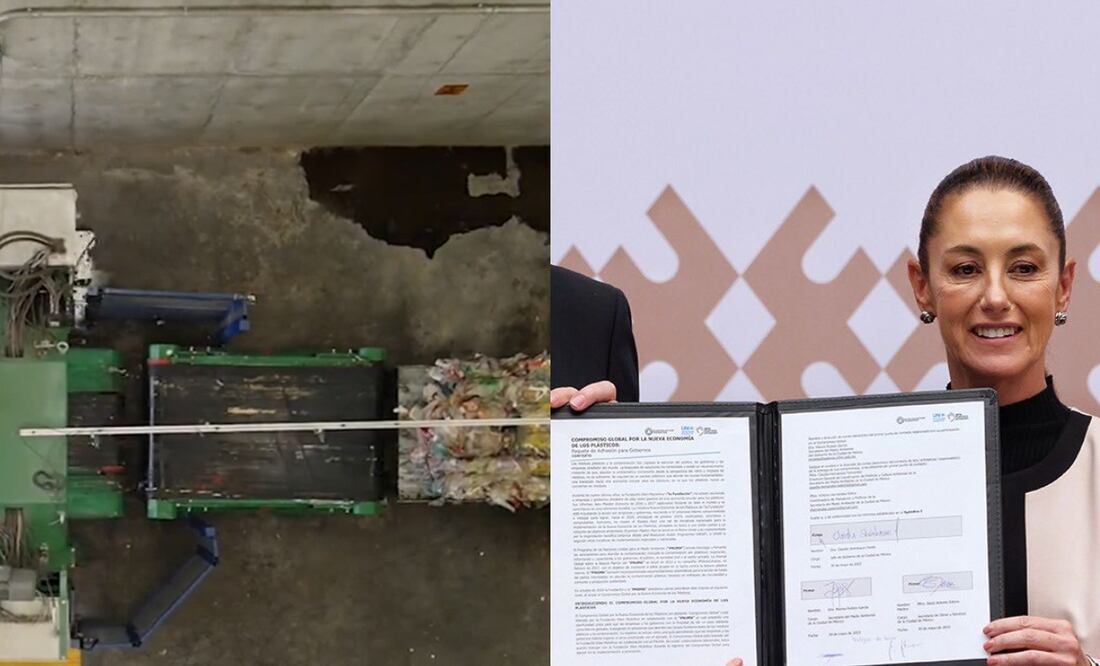 Claudia Sheinbaum acudió a la firma del compromiso global por la Nueva Economía del Plástico PNUMA. Foto: Gobierno de la Ciudad de México