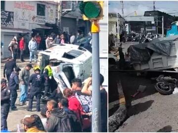 Camión de carga se queda sin frenos y embiste a tres vehículos en Huixquilucan; reportan 8 lesionados