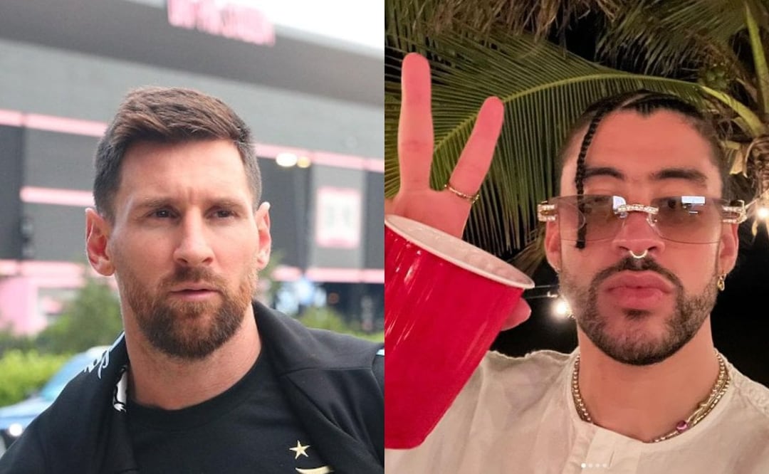 Foto: Tomadas de Instagram Lionel Messi y Bad Bunny 