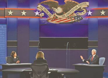 Trump hace sombra al debate entre Kamala y Pence