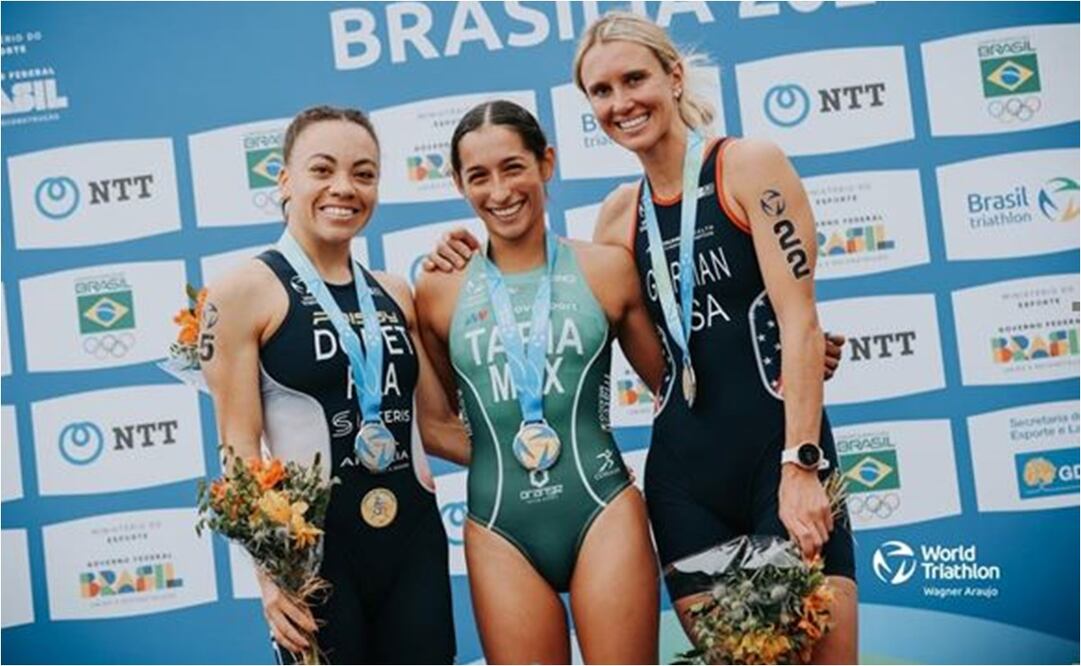 La triatleta olímpica, Rosa María Tapia, logró la medalla de oro en la Copa del Mundo. FOTO: ESPECIAL