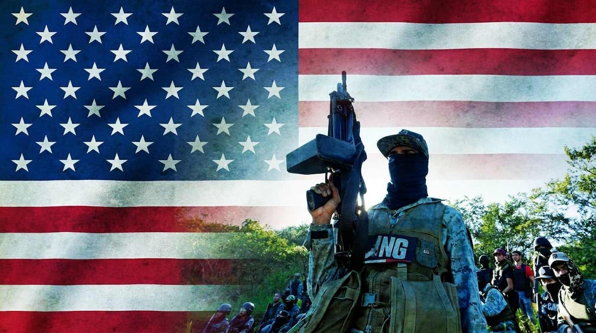 El Cártel Jalisco Nueva Generación es uno de los 21 grupos criminales designados por Estados Unidos como "narcoterroristas" / Foto: Istock y Archivo. EL UNIVERSAL | Composición con IA