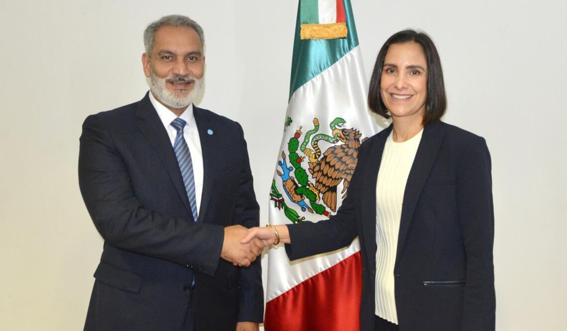 Durante el encuentro, el cual es la segunda visita oficial de Al Ghais, también estuvo presente el nuevo director de Pemex, Víctor Rodríguez Padilla. Foto: X @OPECSecretariat