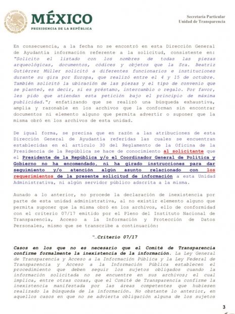 La lista de los bienes culturales que Gutiérrez Müller pidió en Europa no existe