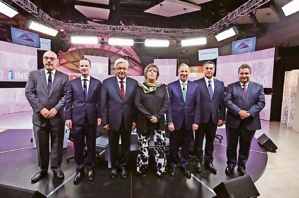 Los candidatos presidenciales acudieron al tercer y último debate antes de las elecciones del próximo 1 de julio, en las que se definirá al siguiente gobernante del país. (INE)