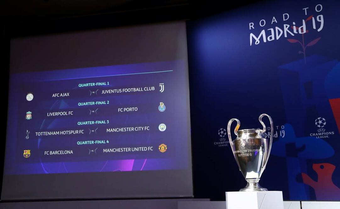 Así quedaron los cuartos de la Champions. Foto: Reuters