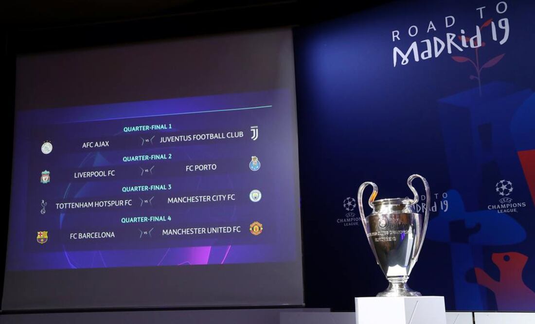 Así quedaron los cuartos de la Champions. Foto: Reuters