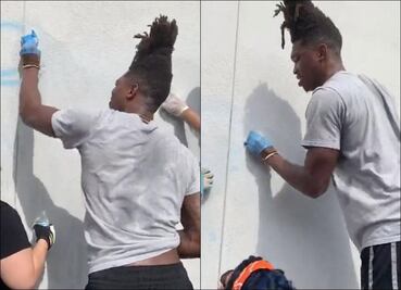 Basquetbolista de la NBA limpia destrozos de marchas en San Antonio 