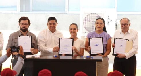 Secretaría de Bienestar e IMSS-Bienestar acuerdan colaborar en programa Salud Casa por Casa; Sheinbaum atestigua firma del convenio