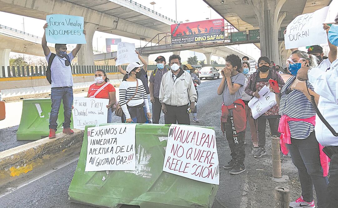En Naucalpan se han realizado bloqueos y se manifiestan contra una posible reelección de Patricia Durán. Foto: ESPECIAL