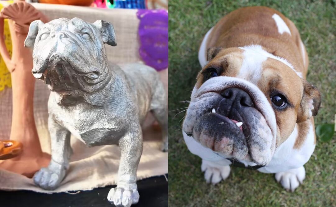 Una figura plateada representa a la fallecida mascota de Lewis Hamilton en la ofrenda del GP de México | FOTO: Especial