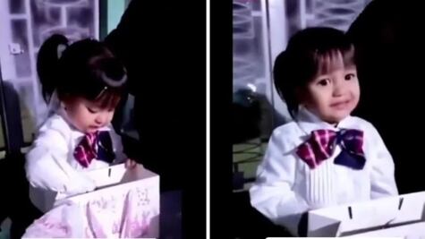 Niña se hace viral por su particular reacción al abrir un regalo de cumpleaños que no esperaba