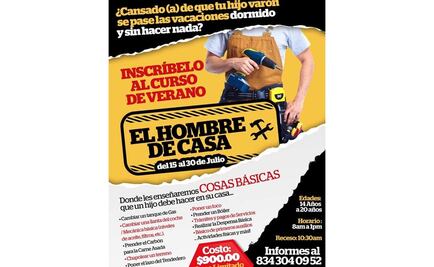 Lanzan curso dirigido a niños para ser "el hombre de la casa" en Tamaulipas