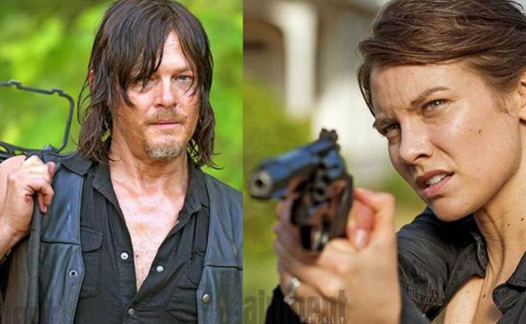 ¿De qué se defienden ambos personajes con sus armas? ¿Zobmies?, ¿Lobos? El misterio acabará en octubre con el estreno de la sexta temporada. FOTO:Tomadas de Entertainment Weekly