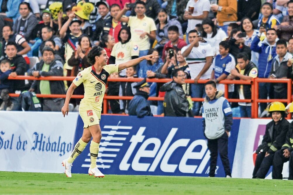 El volante hizo dos anotaciones en la victoria ante Pachuca. Foto:  ROCÍO VÁZQUEZ. AFP