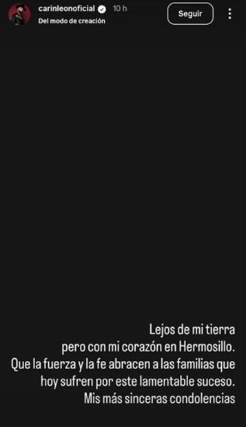 Con este mensaje, el cantante se solidarizó con las víctimas y sus familias. Foto: Instagram.