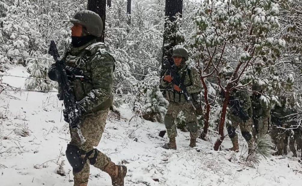Sedena presume despliegue en la nieve contra el crimen organizado. Foto: Especial