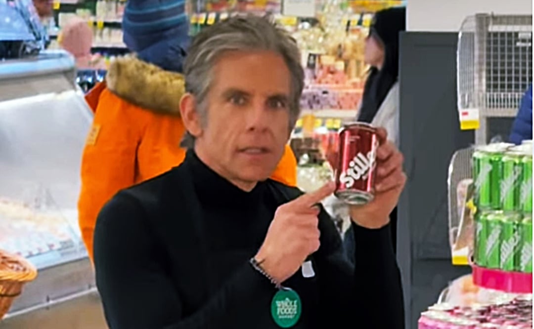 El actor Ben Stiller en plena promoción de su refresco.