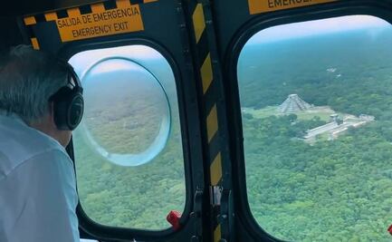 AMLO admira Palenque y Chichén Iztá durante supervisión de obras del Tren Maya