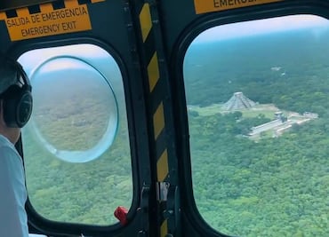 AMLO admira Palenque y Chichén Iztá durante supervisión de obras del Tren Maya