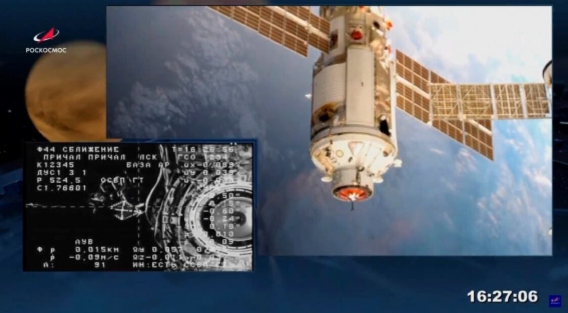 El laboratorio ruso "Naúka" se acopló a la Estación Espacial Internacional con éxito