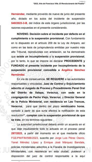 Ordenan libertad de la jueza Angélica Sánchez, presa en Veracruz / Captura de pantalla