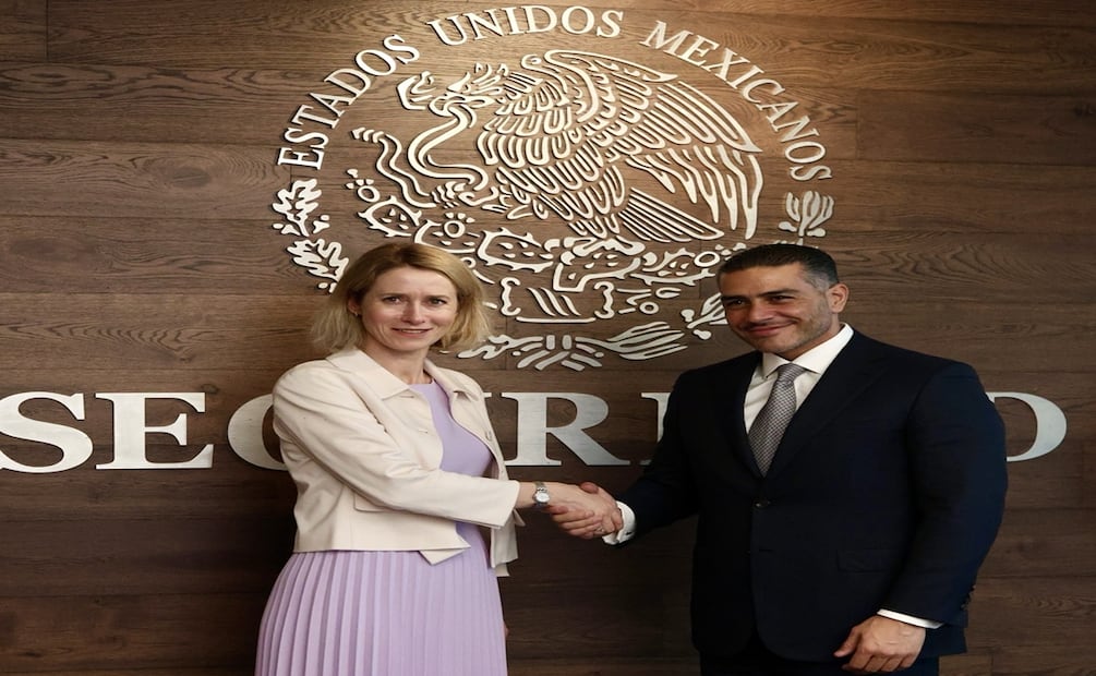 El secretario de Seguridad Pública de México, Omar García Harfuch, se reunió con Kaja Kallas, Alta Representante de la Unión Europea para Asuntos Exteriores y Política de Seguridad. Foto: X / Vía @kajakallas